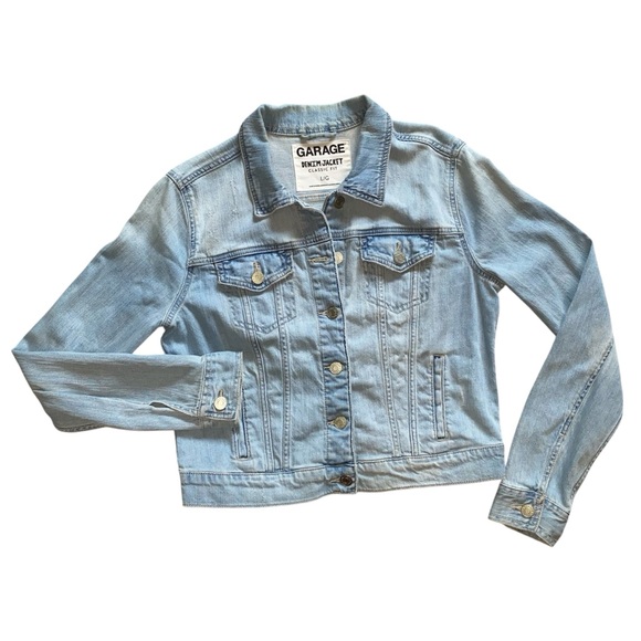 Garage Jackets & Blazers - Garage Sky Blue Lightly Distressed Denim Jacket